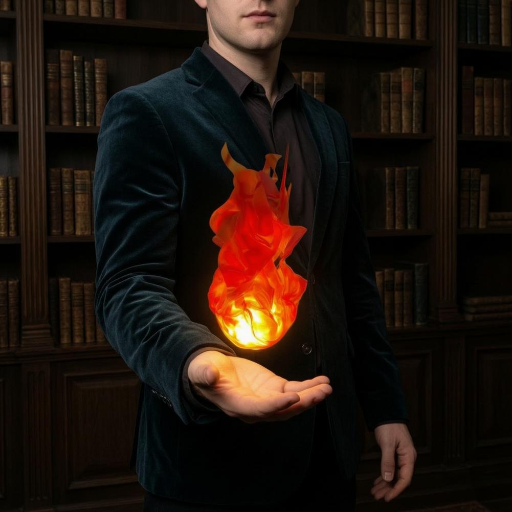 Cosplay Fireball Prop - コスプレ火の玉小道具コスプレ雰囲気ライトフローティング火の玉小道具LED光る炎ハンドヘルドライト電池式