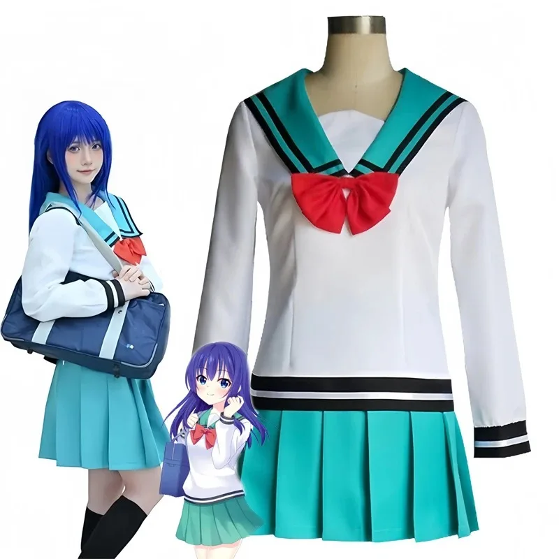 Cosplay Prop Bow - アニメ風日本のセーラー服コスプレ衣装セット長袖トップスプリーツスカート蝶ネクタイソックス女性用ロールプレイ衣装T向け