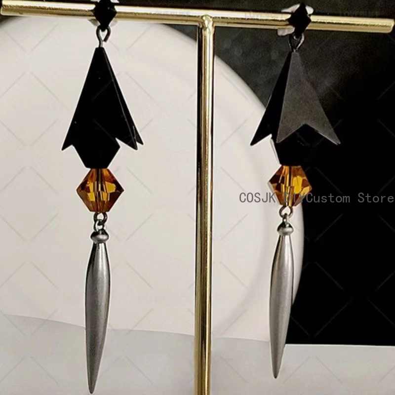 Cosplay Prop Making - ゲーム原神インパクト Zhongli コスプレファッション耳スタッドペンダント耳クリップイヤリング衣類アクセサリー小道具ギフト