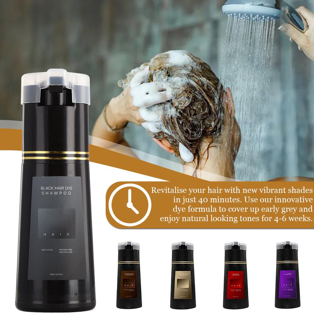 Hair Spray Color - 200ml 10分速染めヘアカラーシャンプー ナチュラルグレーヘアカバー 永久染毛シャンプー 男女兼用