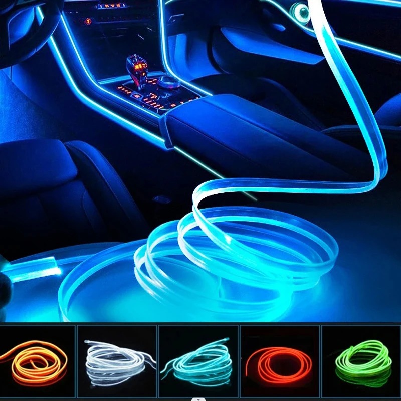 Led El Wire - 車環境 El ワイヤー LED USB 柔軟なネオンインテリアライトアセンブリ