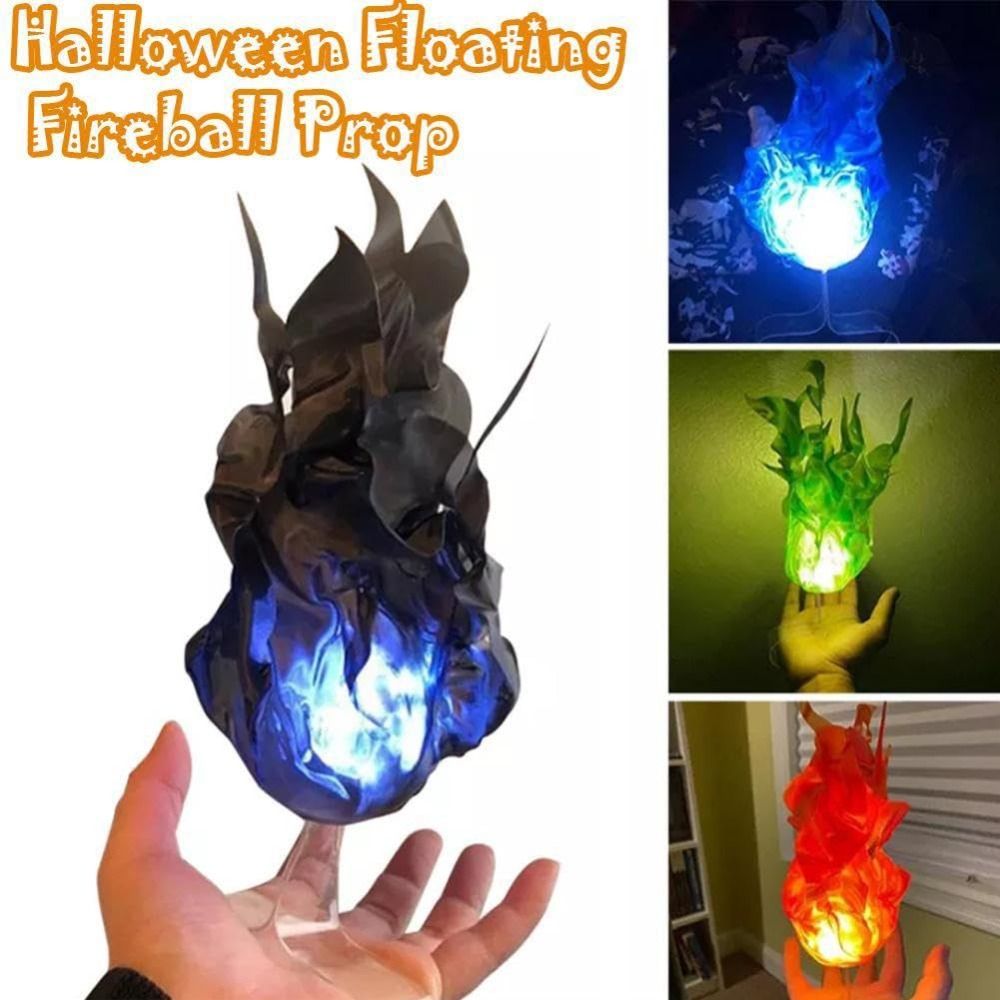 Cosplay Fireball Prop - コスプレ小道具 浮遊する火の玉 ハロウィン装飾 再利用可能なゴーストファイヤーランプ 人工的な偽火 浮遊小道具