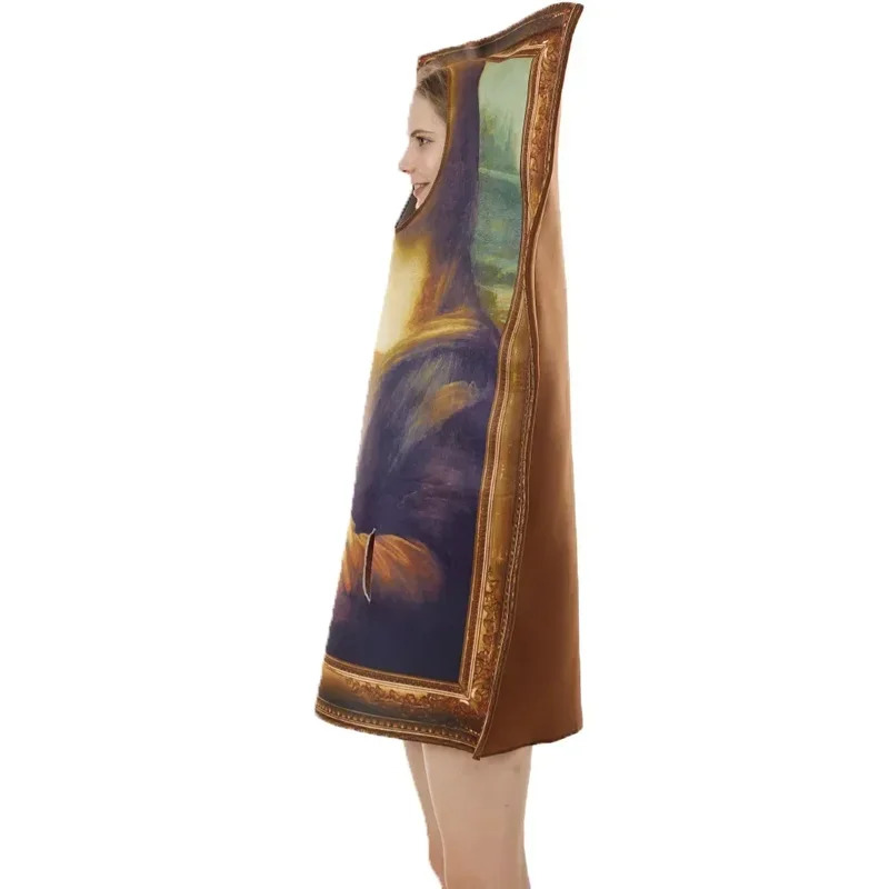 Cosplay Prop Painting - CyFamous 絵画コスチュームモナリザ面白い食べ物コスプレスポンジジャンプスーツ成人男性女性仮装プリムカーニバルパーティー小道具