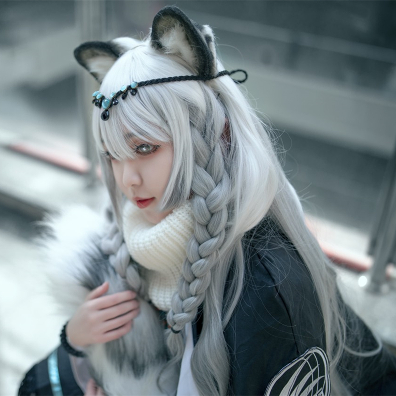 手作りの仕事の変装,ヒョウ,シルバー,グレーの尾の耳,パーテ - Cosplay Prop Works のレビューと価格