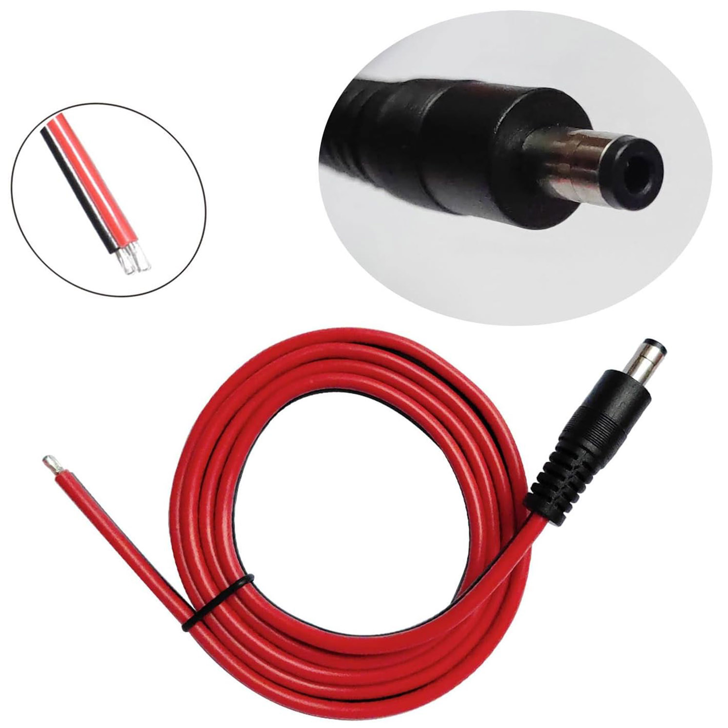 1pc 14AWG DC 電源 5.5 ミリメートル × 2 - Led El Wire のレビューと価格