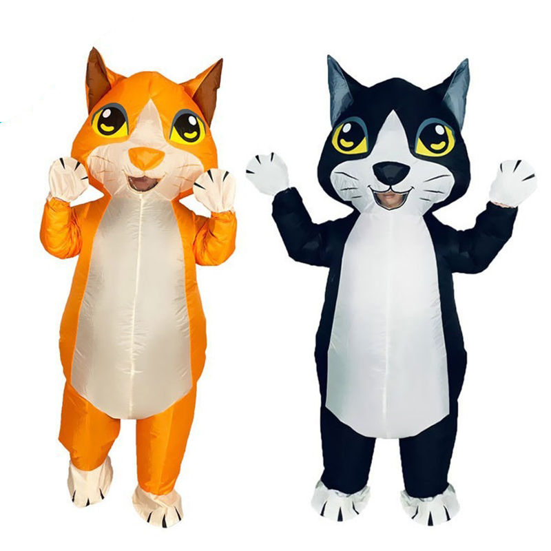ハロウィンいたずら用インフレータブルスーツ オレンジ黒猫漫画 - Cosplay Prop Business のレビューと価格