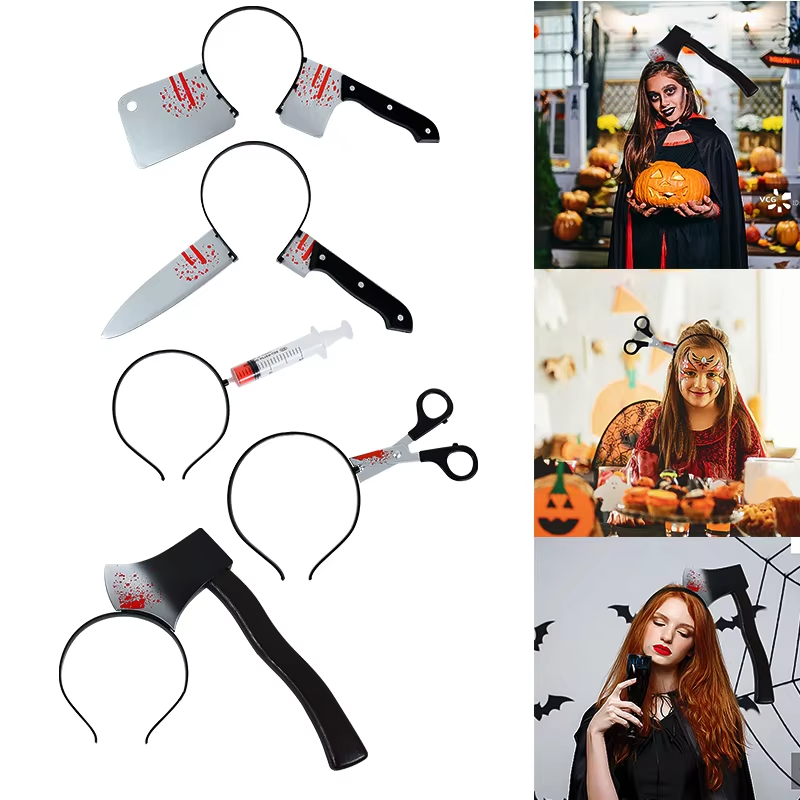 ハロウィン装飾 偽血まみれの斧 鋸 ナイフ ヘッドバンド い - Cosplay Prop Knife のレビューと価格