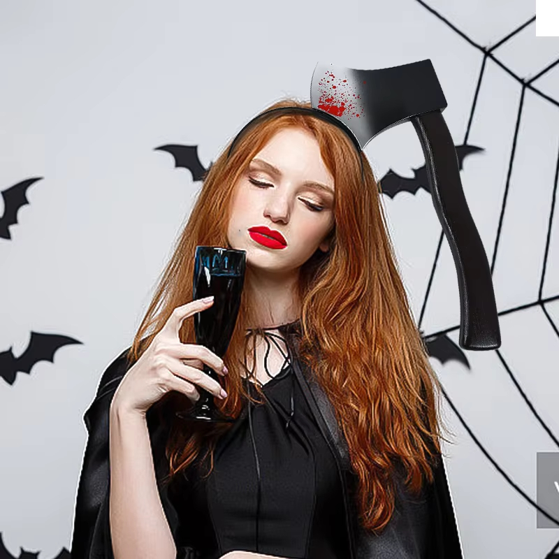 ハロウィン装飾 偽血まみれの斧 鋸 ナイフ ヘッドバンド い - Cosplay Prop Knife のレビューと価格