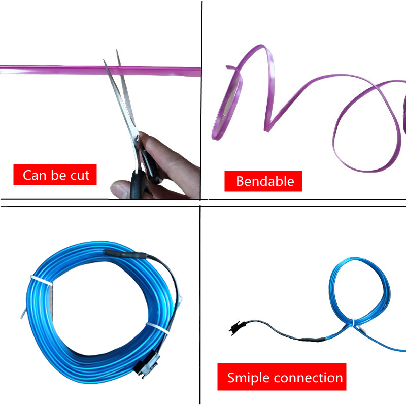 1 メートル/3 メートル/5 メートル車内 Led 装飾ラ - Led El Wire のレビューと価格