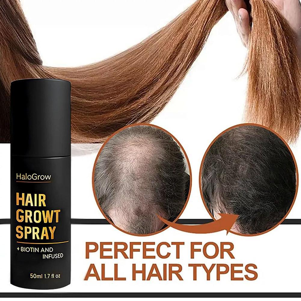 生姜オイルとビオチン配合の天然育毛スプレー、より太く豊かな髪 - Hair Spray Color のレビューと価格