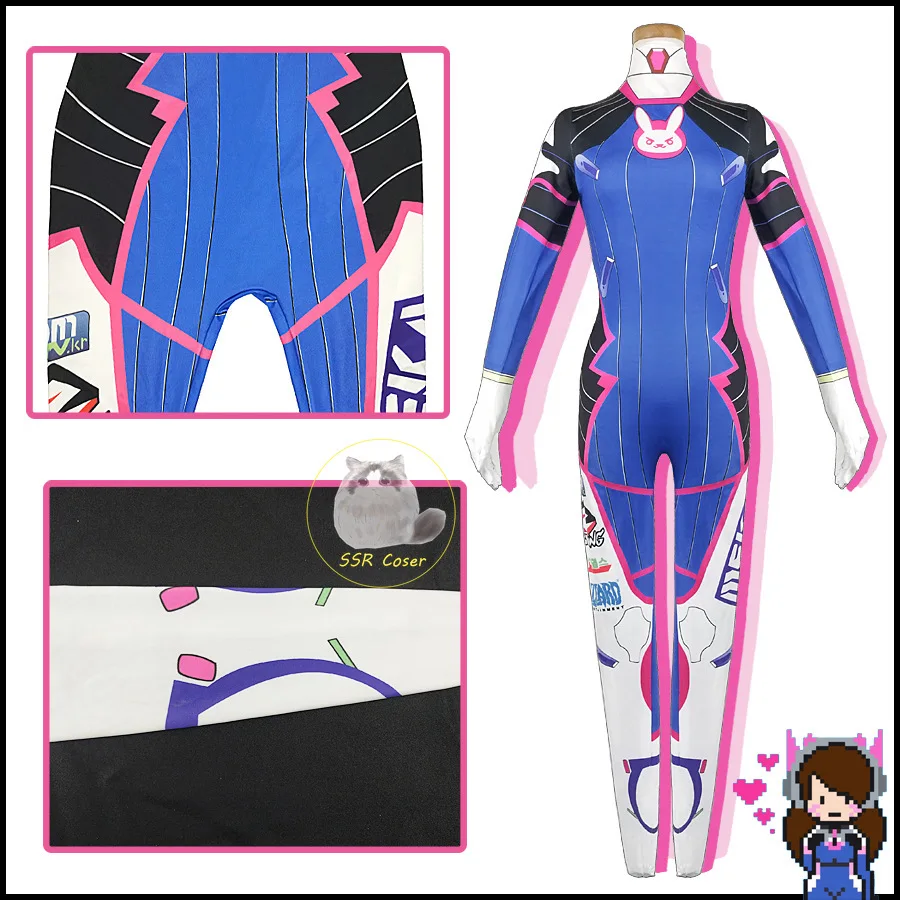 女性のためのdvaのコスプレ衣装、ボディスーツ、ザンテ、ゲー - Dva Cosplay Prop のレビューと価格