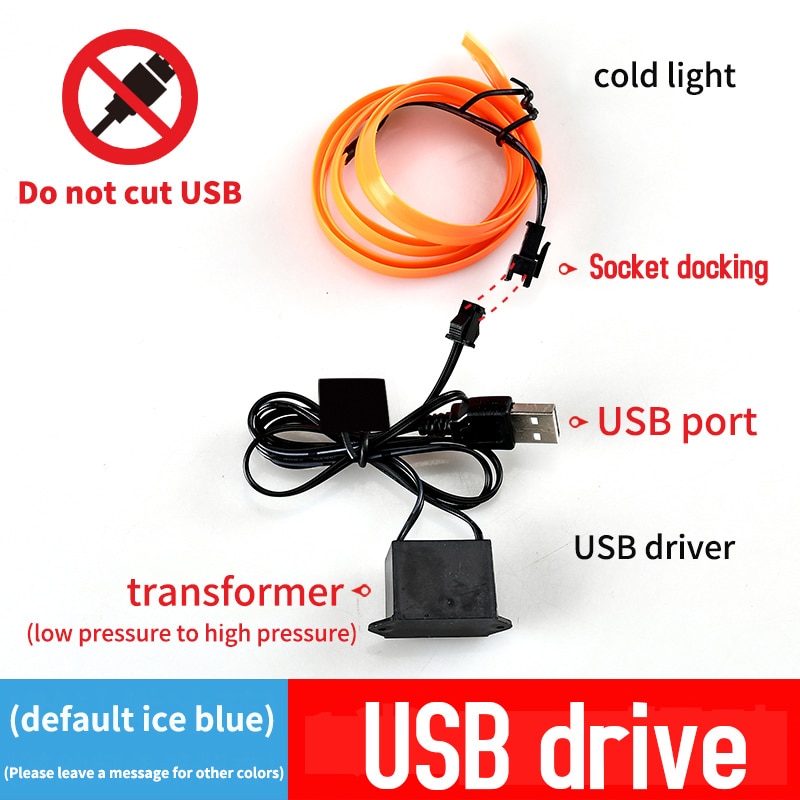 5m車室内雰囲気照明LEDストリップ5v diyフレキシブル - Led El Wire のレビューと価格